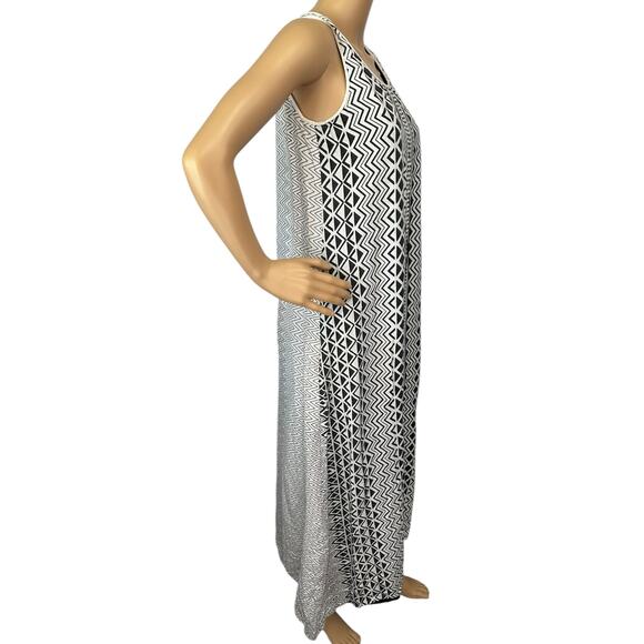 Global Desi Liva Maxi Dress Black White Boho Sleeveless Sustainable Size M - Picture 3 of 11